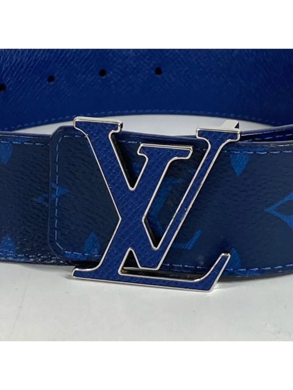 Louis Vuitton Belt Ceinture LV Initial Monogram Canvas Blue